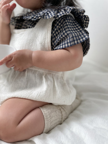 【即納】check frill blouse
